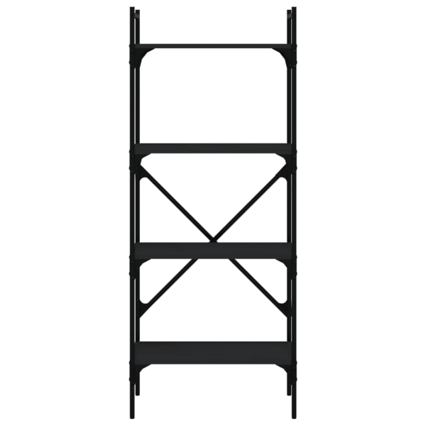 vidaXL Bokhylla med 4 hyllplan svart 56x31,5x138,5 cm konstruerat trä Svart