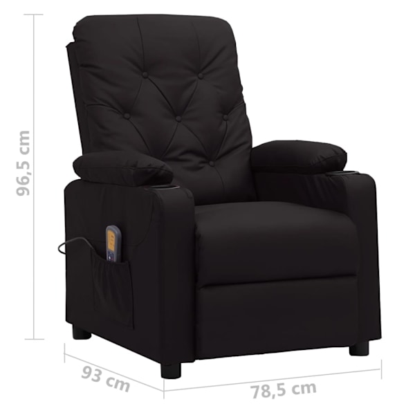 vidaXL Massagefåtölj svart konstläder Svart