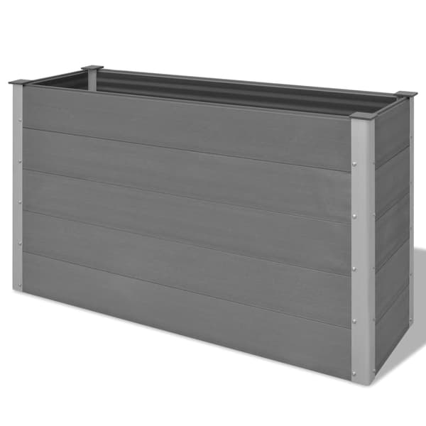 vidaXL Odlingslåda upphöjd WPC 150x50x91 cm grå grå