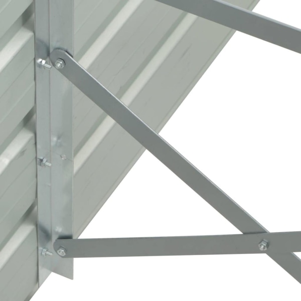 vidaXL Odlingslåda upphöjd galvaniserat stål 480x80x45 cm grå grå