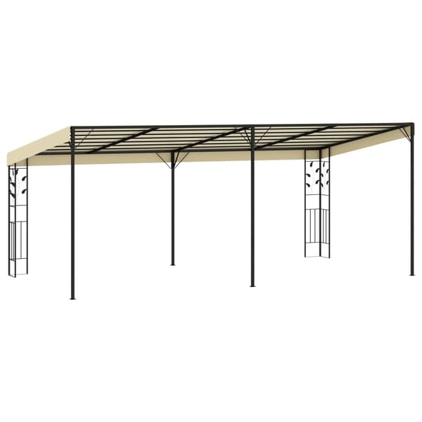 vidaXL Väggmonterad paviljong 6x3x2,5 m gräddvit Creme