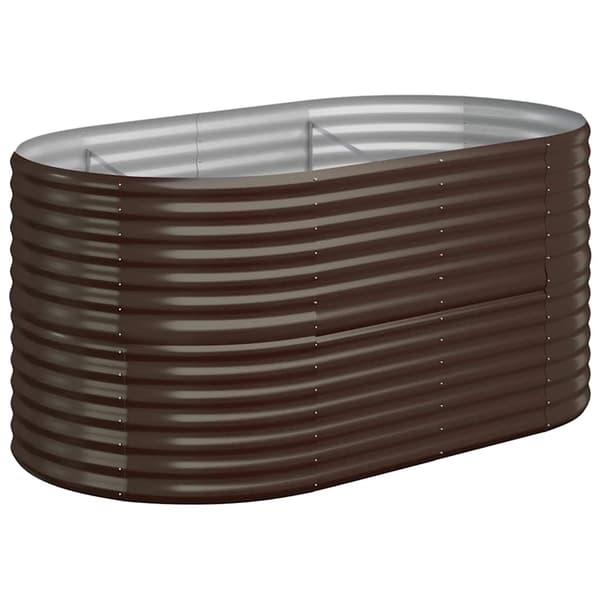 vidaXL Odlingslåda galvaniserat stål 152x80x68 cm brun Brun