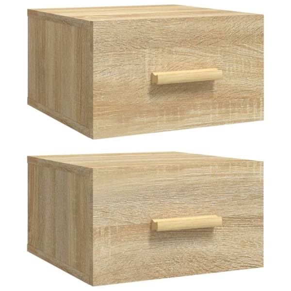 vidaXL Väggmonterade sängbord 2 st sonoma-ek 35x35x20 cm Brun