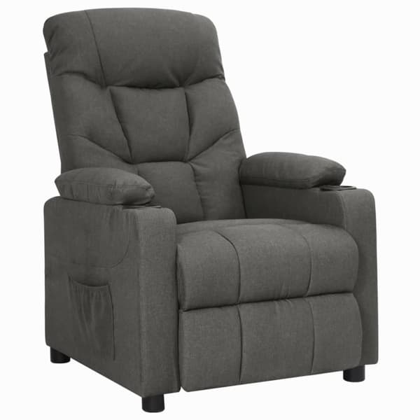 vidaXL Reclinerfåtölj mörkgrå tyg grå