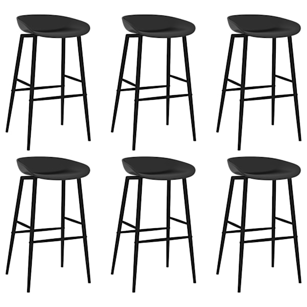 vidaXL Bargrupp 7 delar svart Svart