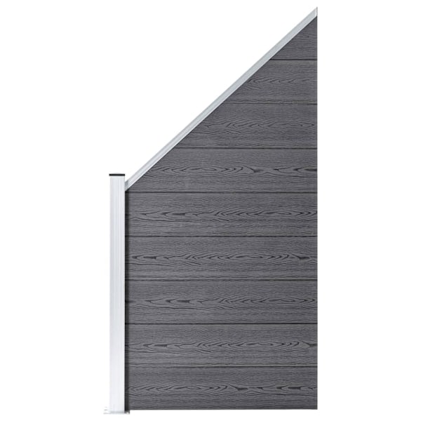 vidaXL WPC-staketpanel 6 fyrkantig + 1 vinklad 1138x186 cm grå grå