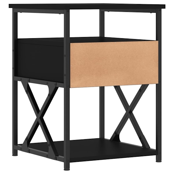 vidaXL Sängbord 2 st svart 40x42x55 cm konstruerat trä Svart