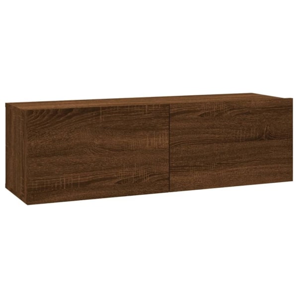 vidaXL Tv-bänk för vägg brun ek 100x30x30 cm konstruerat trä Brun