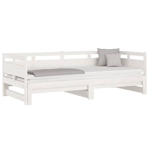 vidaXL Bäddsoffa vit massiv furu 2x(90x190) cm Vit