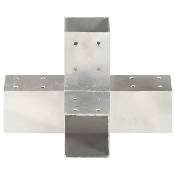 vidaXL Stolpbeslag X-form galvaniserad metall 71x71 mm Silver