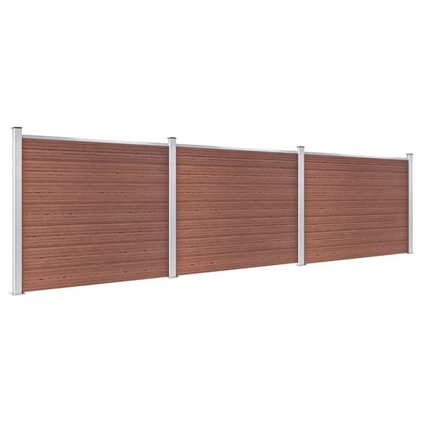 vidaXL Staketpaneler WPC 526x146 cm brun Brun