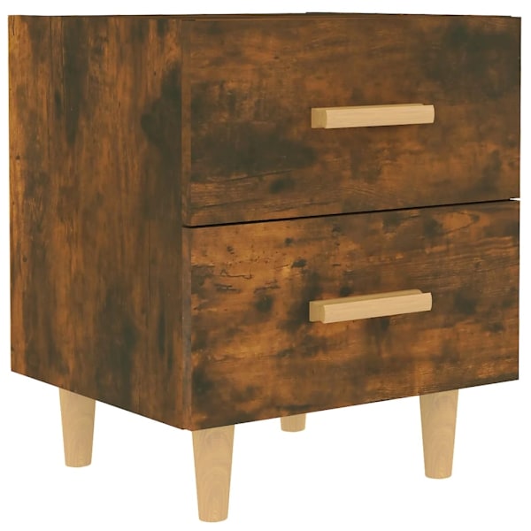 vidaXL Sängbord rökfärgad ek 40x35x47,5 cm Brun