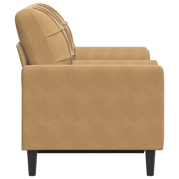 vidaXL 2-sitssoffa med prydnadskuddar brun 120 cm sammet Brun