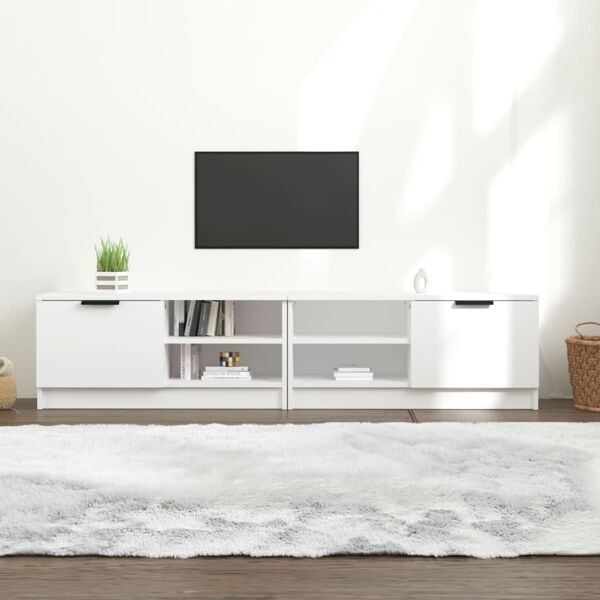 vidaXL Tv-bänk 2 st vit 80x35x36,5 cm konstruerat trä Vit