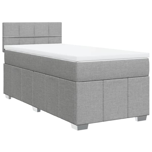 vidaXL Ramsäng med madrass ljusgrå 100x200 cm tyg Grå
