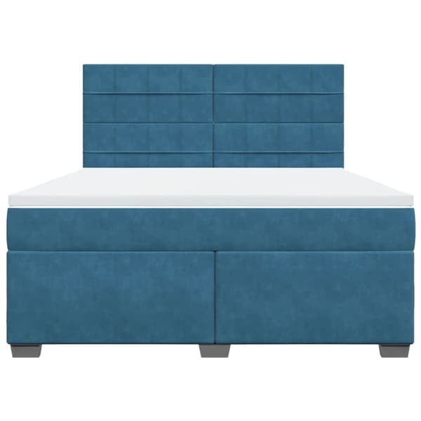 vidaXL Ramsäng med madrass blå 180x200 cm sammet Blå