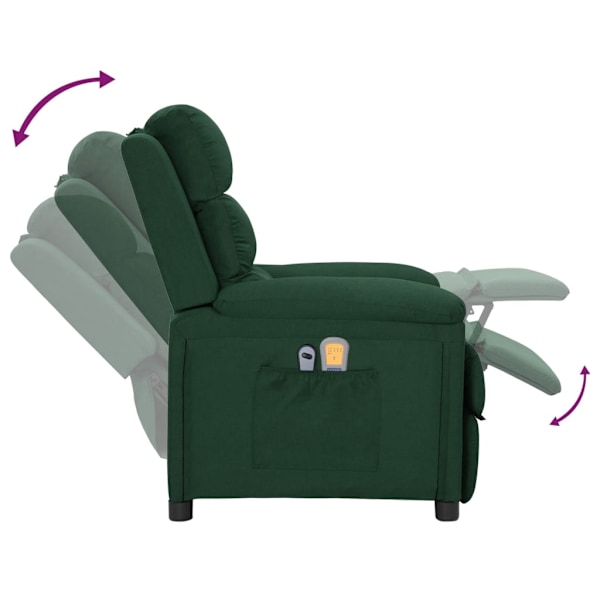 vidaXL Massagefåtölj mörkgrön tyg Grön