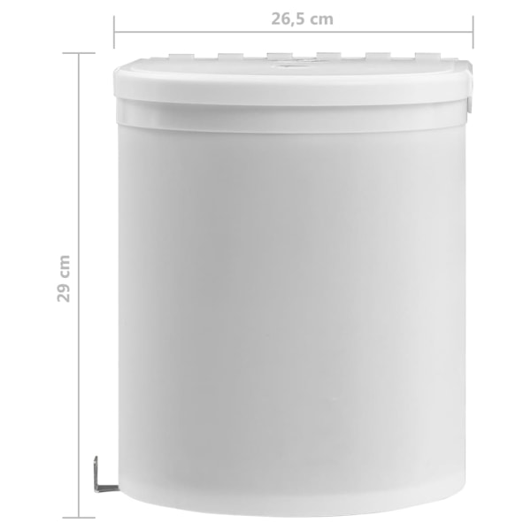 vidaXL Inbyggd sophink plast 12 L Vit