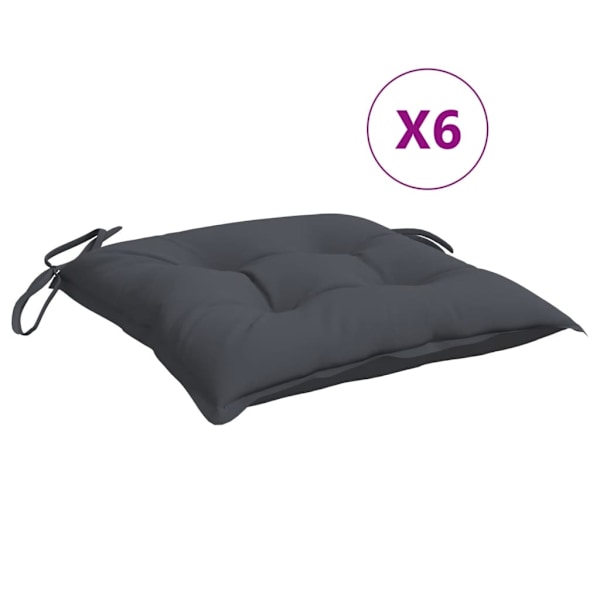 vidaXL Stolsdynor 6 st antracit 40x40x7 cm oxfordtyg Antracit