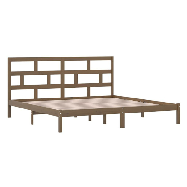 vidaXL Sängram honungsbrun massiv furu 200x200 cm Brun