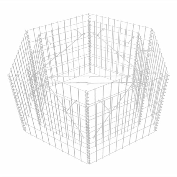 vidaXL Hexagonal planteringsgabion upphöjd 100x90x50 cm Silver