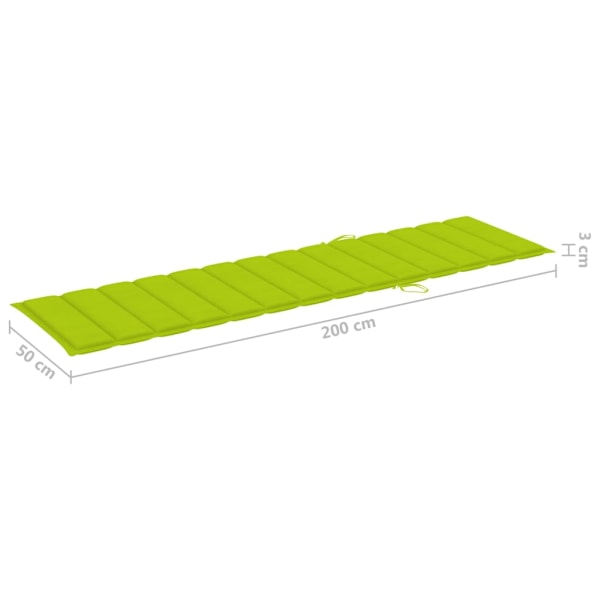 vidaXL Solsäng 2 st med bord och dyna massiv teak Grön