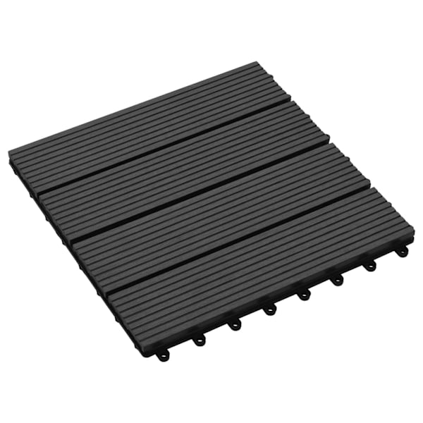 vidaXL Trall 11 st WPC 30x30 cm 1 kvm svart Svart