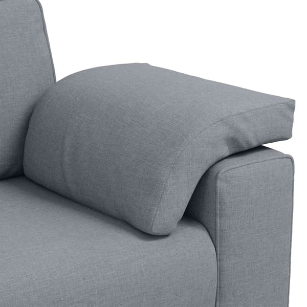 vidaXL Soffa 3 st Ljusgrå Linnenblandad tyg Grå