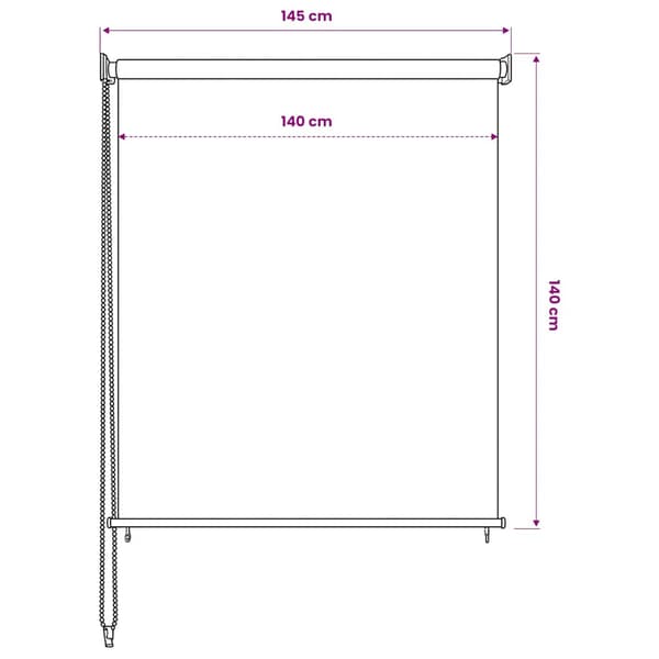 vidaXL Rullgardin utomhus 140x140 cm vit Vit