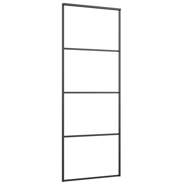vidaXL Skjutdörr frostat ESG-glas och aluminium 76x205 cm svart Svart