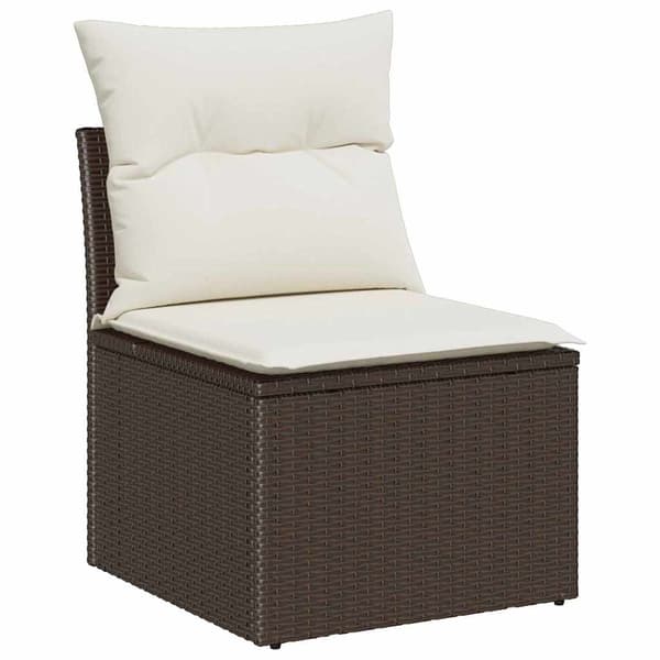 vidaXL Trädgårdsoffset 8 st Brun och Kräm konstrotting Brun