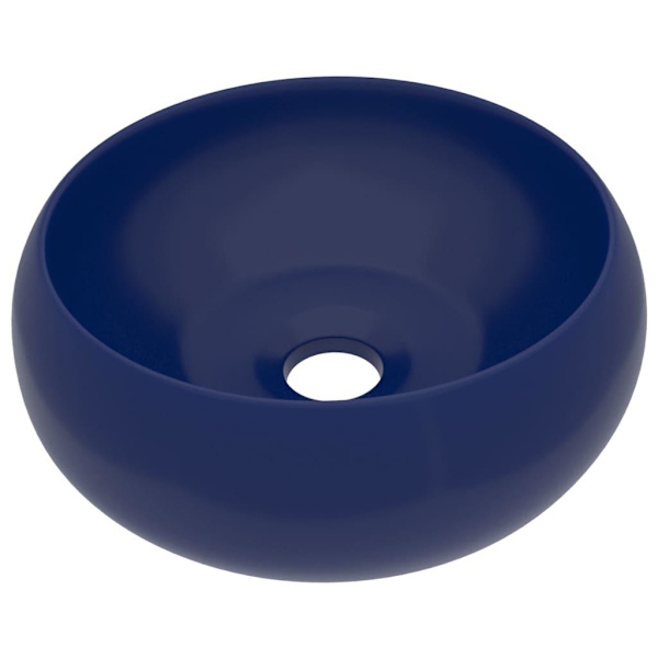 vidaXL Lyxigt runt handfat matt mörkblå 40x15 cm keramik Blå