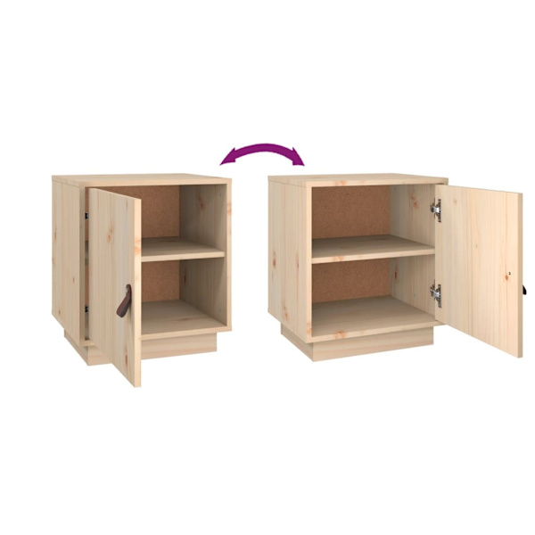 vidaXL Sängbord 2 st vit 40x34x45 cm massivt furuträ Brun