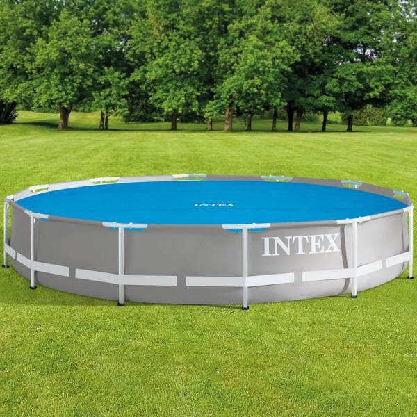 INTEX Poolöverdrag solenergi blå 348 cm polyeten Blå