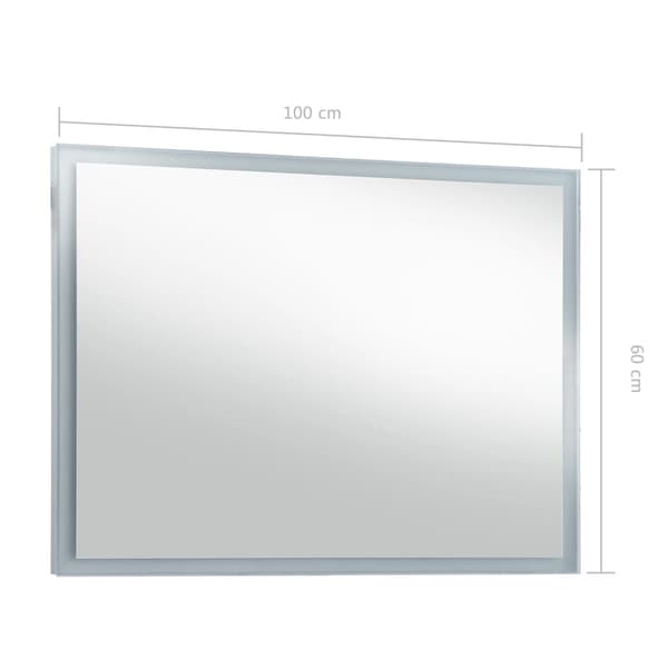 vidaXL Badrumsspegel LED 100x60 cm Silver