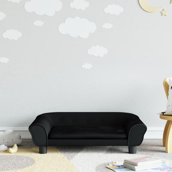 vidaXL Barnsoffa svart 70x45x26 cm sammet art