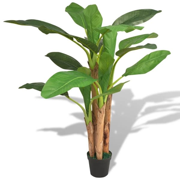 vidaXL Konstväxt Bananträd med kruka 175 cm grön Grön