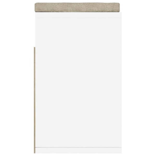 vidaXL Skobänk med dyna vit och sonoma-ek 104x30x49 cm konstruer Beige