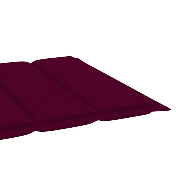 vidaXL Solsäng med bord och dyna massiv teak Röd