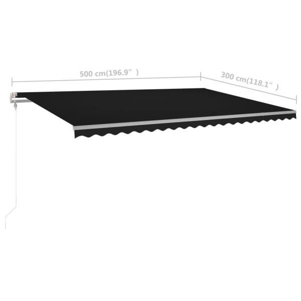 vidaXL Markis med stolpar manuellt infällbar 5x3 m antracit Antracit