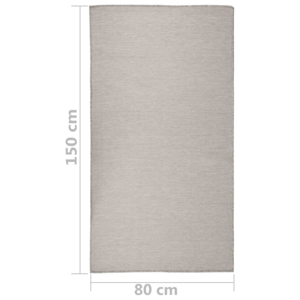 vidaXL Utomhusmatta plattvävd 80x150 cm taupe Taupe