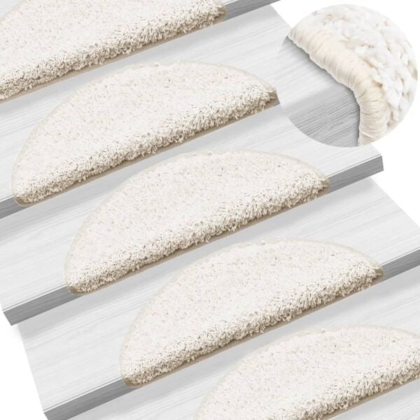 vidaXL Trappstegsmattor 15 st vit 56x17x3 cm Vit