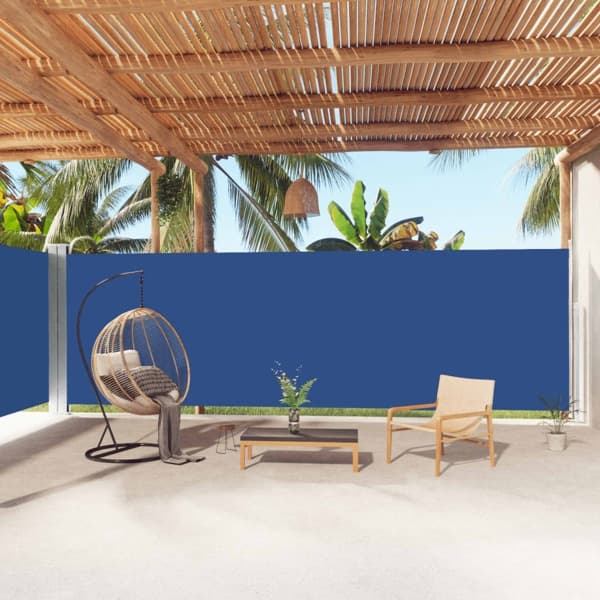 vidaXL Infällbar sidomarkis 200x1000 cm blå Blå
