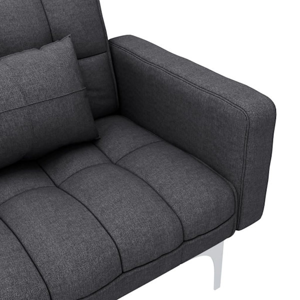 vidaXL Bäddsoffa mörkgrå tyg grå