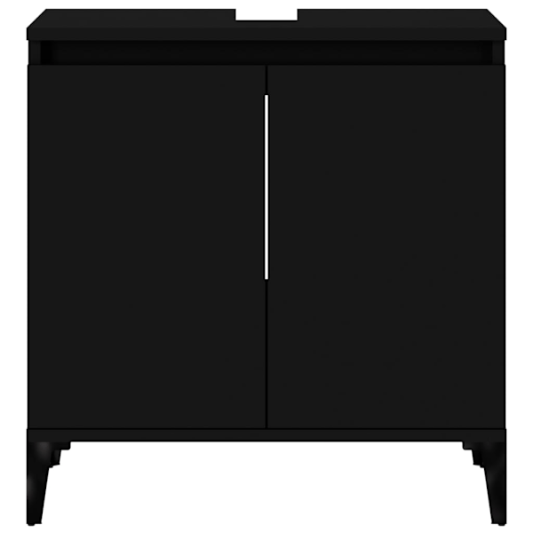 vidaXL Tvättställsskåp svart 58x33x60 cm konstruerat trä Svart