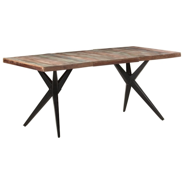 vidaXL Matbord 180x90x76 cm massivt återvunnet trä Svart