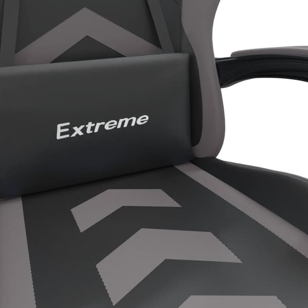 vidaXL Gamingstol svart och grå konstläder Grå