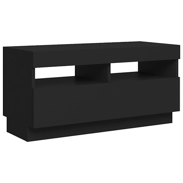 vidaXL TV-bänk med LED-belysning svart 80x35x40 cm Svart