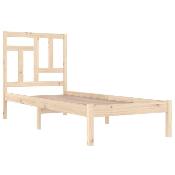 vidaXL Sängram massiv furu 90x190 cm Brun