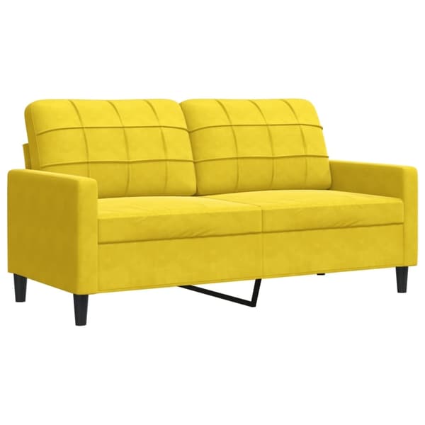 vidaXL Soffgrupp med dynor och bolster 4 delar gul sammet Gul